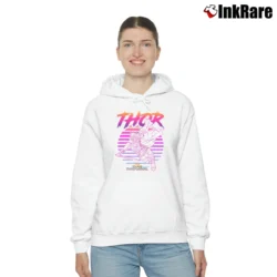 Women’s Thor Ragnarok 80s Retro Sunset Marvel Cozy Hoodie in white | Warm, Structured, Stylish