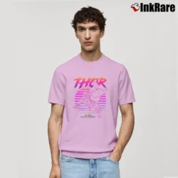 Men’s Thor Ragnarok 80s Retro Sunset Marvel Classic T-Shirt in light pink | Soft, Breathable Everyday Wear