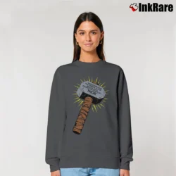 Women’s Thor Whosoever Holds This Hammer Marvel Comic Relaxed Sweatshirt in charcoal | Soft, Laid-Back Vibe