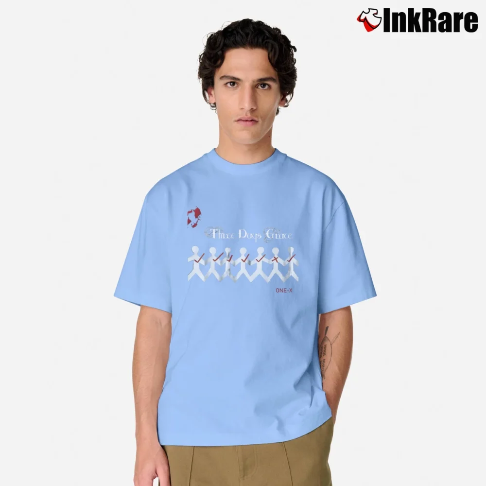 Men’s Three Days Grace One X Band Classic T-Shirt in light blue | Soft, Breathable Everyday Wear