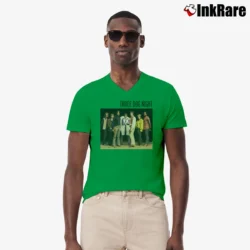Men’s Three Dog Night Band Members V-Neck Tee in irish green | Sharp, Breathable, Everyday Staple