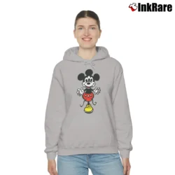 Women’s Three Eyed Creepy Mickey Mouse Psycho Cozy Hoodie in sport grey | Warm, Structured, Stylish