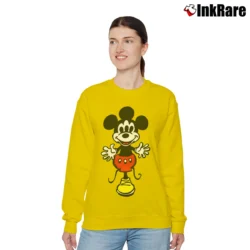 Women’s Three Eyed Creepy Mickey Mouse Psycho Relaxed Sweatshirt in yellow | Soft, Laid-Back Vibe