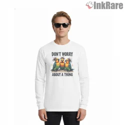 Three Little Birds Dont Worry Reggae Vibes Shirt on white long sleeve shirt for men graphic tee