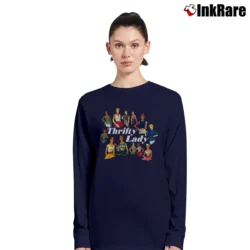 Women’s Thrifty Lady Vintage Style Graphic Long-Sleeve Top in navy | Sleek, Versatile, All-Season