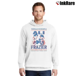 Men’s Thrilla In Manila Ali Vs Frazier Pullover Hoodie in white | Cozy, Durable, Modern Fit