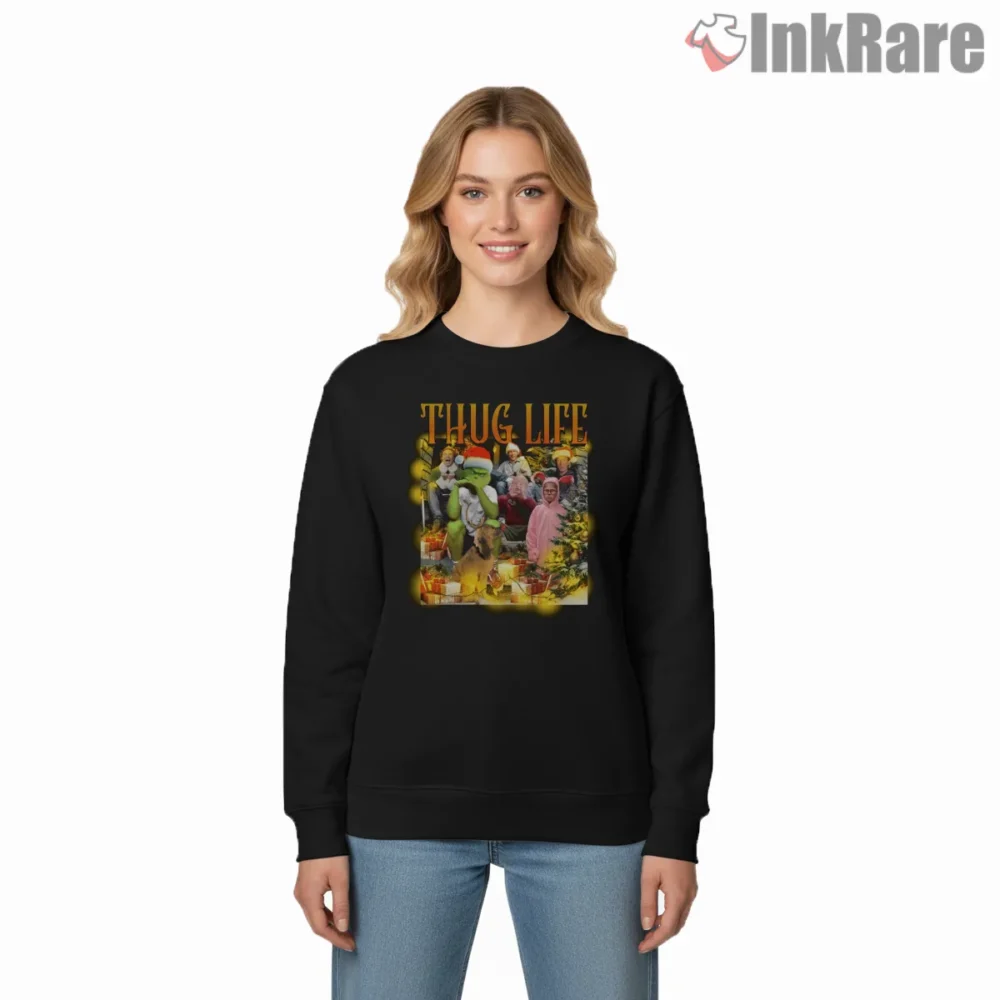 Thug Life Christmas Movie Mashup Grinch Shirt on graphic shirt for women graphic tee