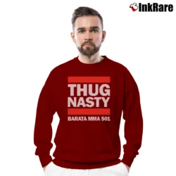 Men’s Thug Nasty Barata Mma 501 Crewneck Sweatshirt in maroon | Cozy Fabric, Clean Style
