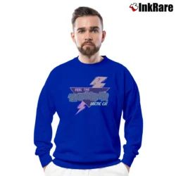 Men’s Thundercat Arctic Cat Snowmobile Feel The Thunder 90s Neon Crewneck Sweatshirt in royal blue | Cozy Fabric, Clean Style