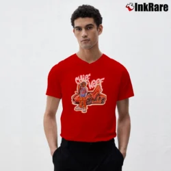 Men’s Ti$a X Chief Keef Almighty Glo Day V-Neck Tee in red | Sharp, Breathable, Everyday Staple