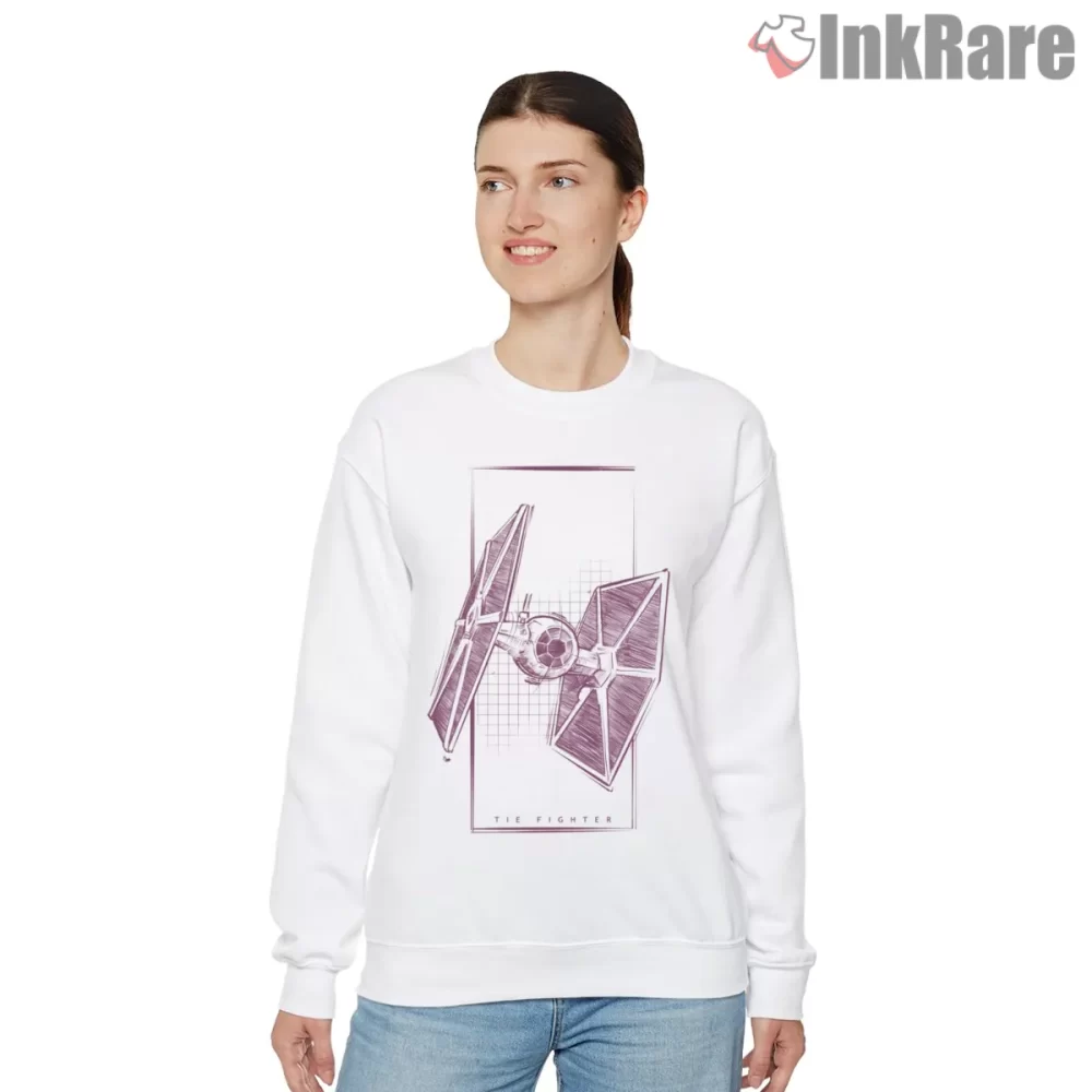 Tie Fighter Blueprint Line Art Shirt on graphic shirt for women graphic tee