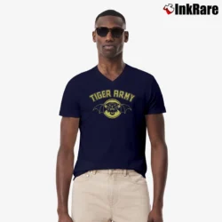 Men’s Tiger Army Band Logo Graphic V-Neck Tee in navy | Sharp, Breathable, Everyday Staple