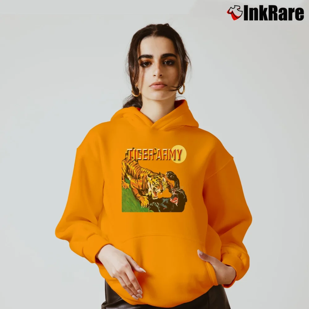 Women’s Tiger Army Band Logo Cozy Hoodie in orange | Warm, Structured, Stylish