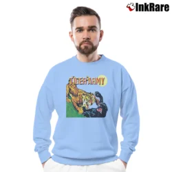 Men’s Tiger Army Band Logo Crewneck Sweatshirt in light blue | Cozy Fabric, Clean Style