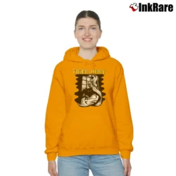 Women’s Tiger Army Band Were Cat Punk Rock Cozy Hoodie in orange | Warm, Structured, Stylish