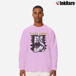 Men’s Tiger Army Band Were Cat Punk Rock Long-Sleeve Shirt in light pink | Sleek, Lightweight, Year-Round Wear