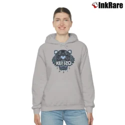 Women’s Tiger Black And White Logo Graphic Cozy Hoodie in sport grey | Warm, Structured, Stylish