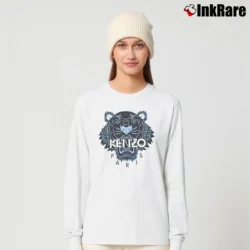 Women’s Tiger Black And White Logo Graphic Long-Sleeve Top in white | Sleek, Versatile, All-Season