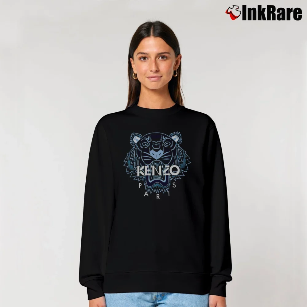 Women’s Tiger Black And White Logo Graphic Relaxed Sweatshirt in black | Soft, Laid-Back Vibe