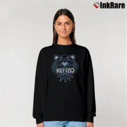Women’s Tiger Black And White Logo Graphic Relaxed Sweatshirt in black | Soft, Laid-Back Vibe