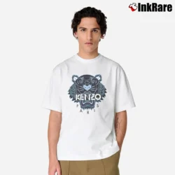 Men’s Tiger Black And White Logo Graphic Classic T-Shirt in white | Soft, Breathable Everyday Wear