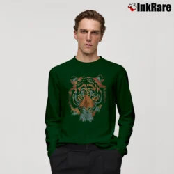 Men’s Tiger Graphic Long-Sleeve Shirt in forest green | Sleek, Lightweight, Year-Round Wear