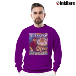 Men’s Tiger Woods 90s Rap Bootleg Masters Champion Crewneck Sweatshirt in purple | Cozy Fabric, Clean Style