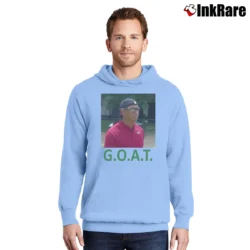 Men’s Tiger Woods GOAT Hat Backwards Graphic Pullover Hoodie in light blue | Cozy, Durable, Modern Fit