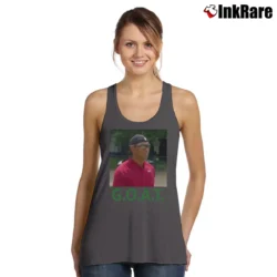 Women’s Tiger Woods GOAT Hat Backwards Graphic Tank Top in charcoal | Lightweight, Movement-Friendly