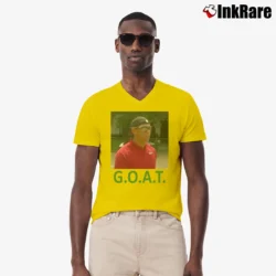 Men’s Tiger Woods GOAT Hat Backwards Graphic V-Neck Tee in yellow | Sharp, Breathable, Everyday Staple
