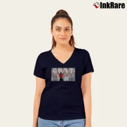 Women’s tiger woods golf goat for Golf Fans and Sports Legends Lovers V-Neck Tee in navy | Chic Neckline, Soft Texture