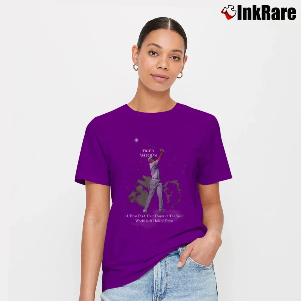 Women’s Tiger Woods Hall Of Fame Golf Signature T-Shirt in purple | Soft, Flattering Fit