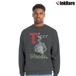 Men’s Tiger Woods Masters Champion 90s Rap Crewneck Sweatshirt in charcoal | Cozy Fabric, Clean Style