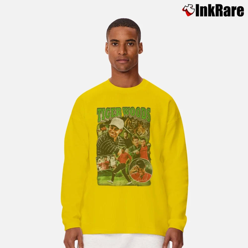 Men’s Tiger Woods Trending Graphic Long-Sleeve Shirt in yellow | Sleek, Lightweight, Year-Round Wear