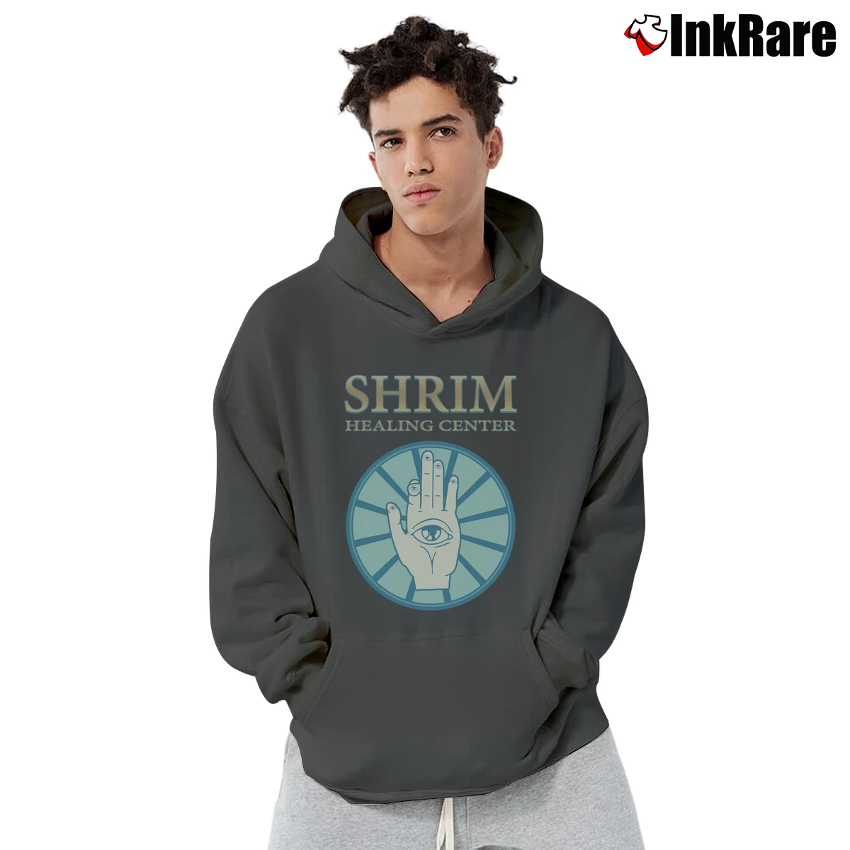 Men’s Tim And Eric Pre Shrim Comedy Graphic Pullover Hoodie in charcoal | Cozy, Durable, Modern Fit