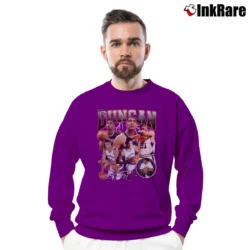 Men’s Tim Duncan San Antonio Spurs for NBA Fans Crewneck Sweatshirt in purple | Cozy Fabric, Clean Style