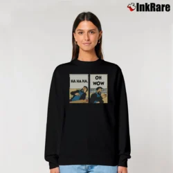 Women’s Tintin Captain Haddock Oh Wow Relaxed Sweatshirt in black | Soft, Laid-Back Vibe