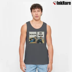 Men’s Tintin Captain Haddock Oh Wow Tank Top in charcoal | Breathable, Active-Friendly Design