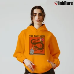 Women’s Tintin The Blue Lotus Dragon Cartoon Cozy Hoodie in orange | Warm, Structured, Stylish