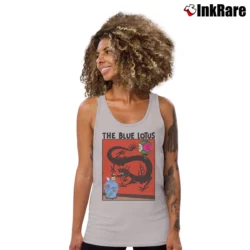Women’s Tintin The Blue Lotus Dragon Cartoon Tank Top in sport grey | Lightweight, Movement-Friendly
