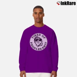 Men’s Tired Of People's Shit Unabomber Long-Sleeve Shirt in purple | Sleek, Lightweight, Year-Round Wear