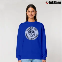 Women’s Tired Of People's Shit Unabomber Relaxed Sweatshirt in royal blue | Soft, Laid-Back Vibe