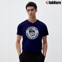 Men’s Tired Of People's Shit Unabomber V-Neck Tee in navy | Sharp, Breathable, Everyday Staple