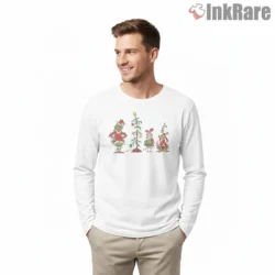 Tis The Season Merry Grinchmas Family Fun Shirt on white long sleeve shirt for men graphic tee
