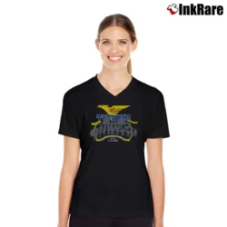 Women’s Titans Mobile Suit Gundam V-Neck Tee in black | Chic Neckline, Soft Texture