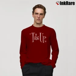 Men’s Tits Up The Marvelous Mrs Maisel Graphic Long-Sleeve Shirt in maroon | Sleek, Lightweight, Year-Round Wear