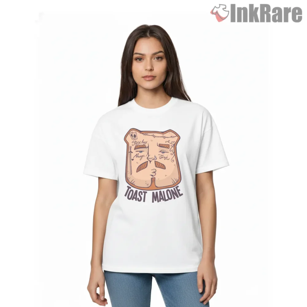 Toast Malone Cartoon Breakfast Shirt on white short sleeve shirt for women graphic tee