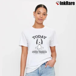 Women’s Today Yoga Snoopy I Will Not Stress Over Things I Can't Control T-Shirt in white | Soft, Flattering Fit