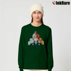 Women’s Todoroki Shouto My Hero Academia Pokemon Vulpix Long-Sleeve Top in forest green | Sleek, Versatile, All-Season