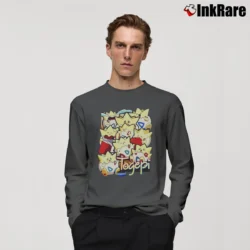 Men’s Togepi Pokemon Retro Custom Graphic Long-Sleeve Shirt in charcoal | Sleek, Lightweight, Year-Round Wear